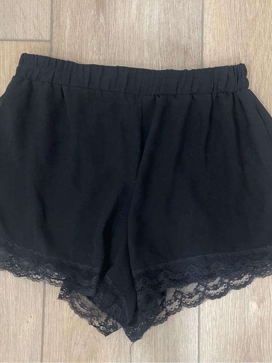 Lush Pants - Lush Black Lace Trim Women's Shorts